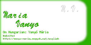 maria vanyo business card