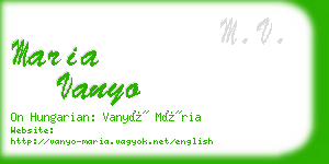 maria vanyo business card